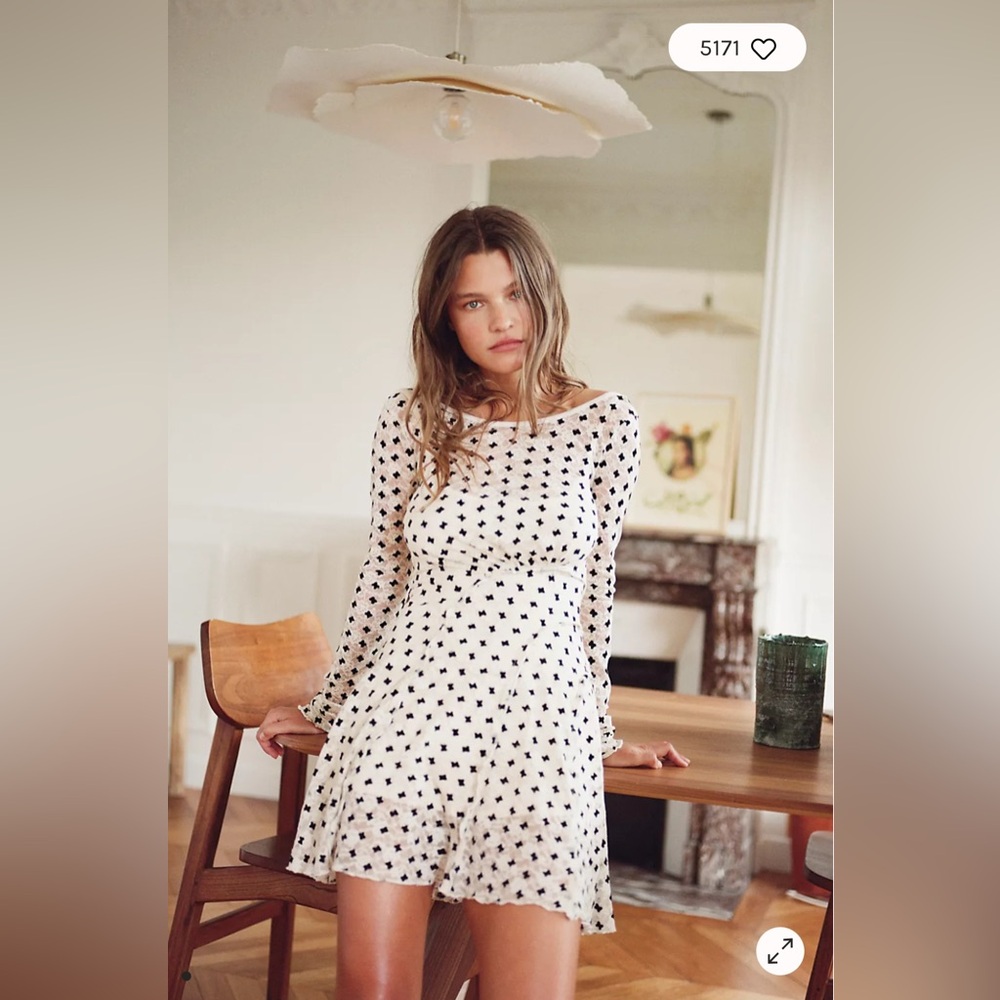 Free People Sheer Delight Mini Dress Size S